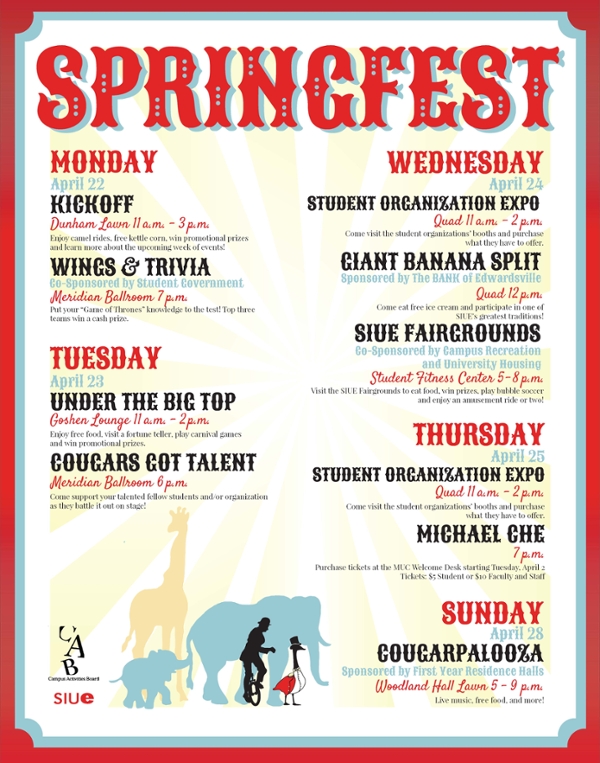 Springfest Schedule